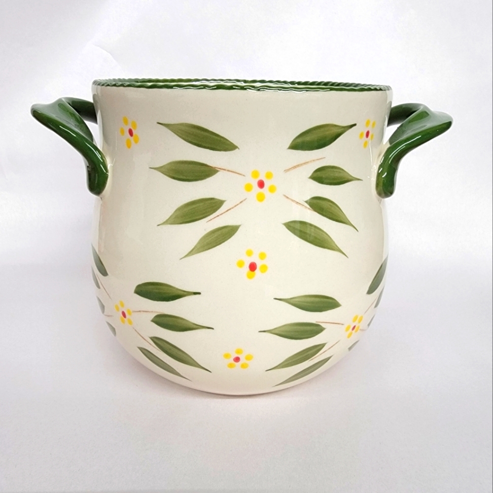 Temptations By Tara Old World Confetti Crock, 7” Large Utensil Holder Jar